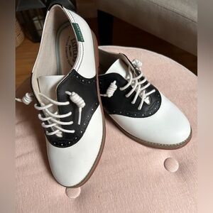 Eastland White and Black Saddle Oxfords